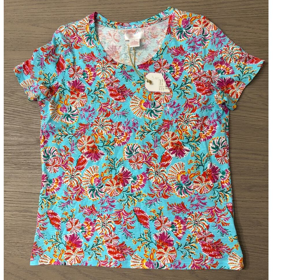Stella Parker Floral Print Top Women’s Small | NEW With Tags